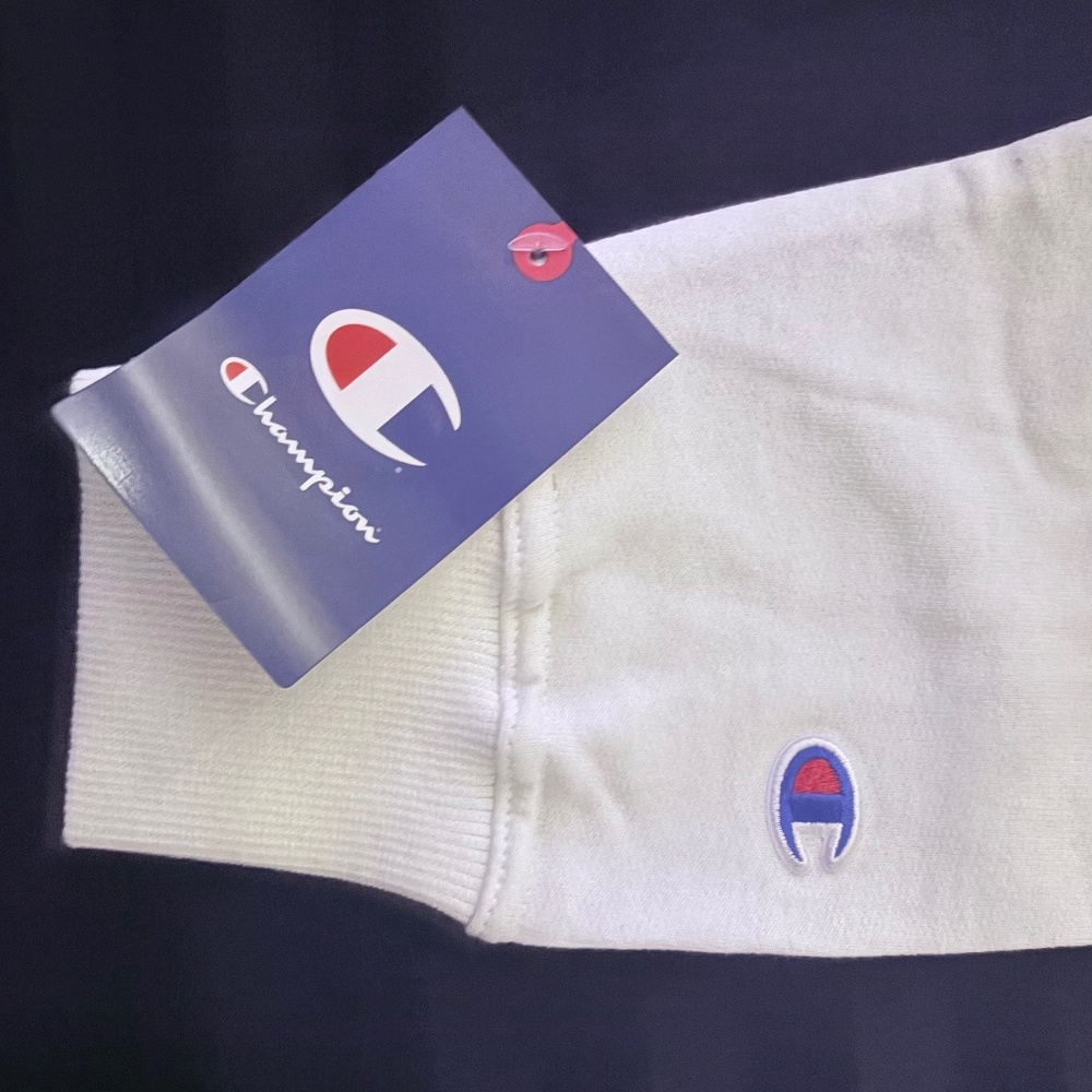 Men’s Champion Fleece pullover Hoodie white Sz Med NWT